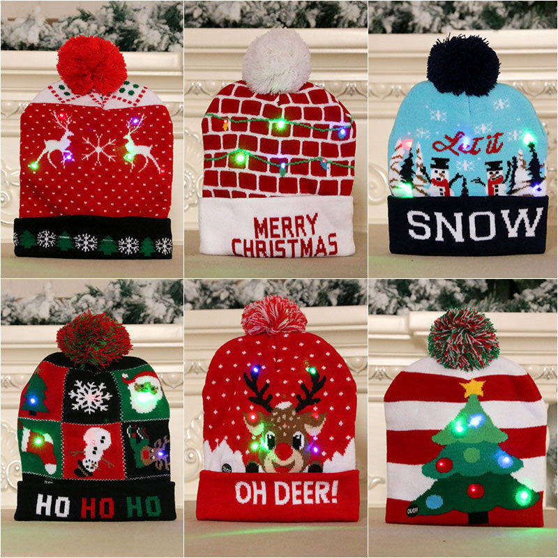  Hat Sweater Knitted Beanie Christmas Decorations-neutral/male and female
