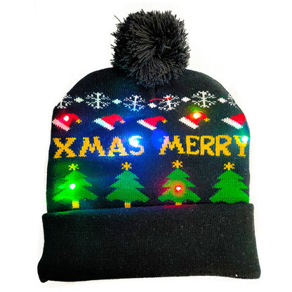  Hat Sweater Knitted Beanie Christmas Decorations-hair ball
