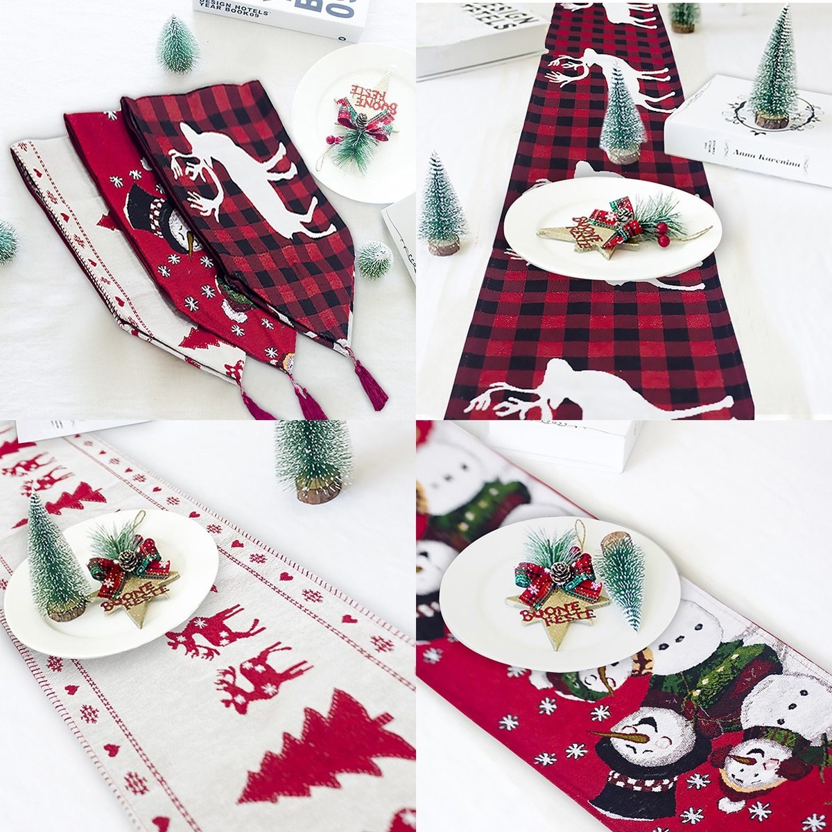 Snowman Table Runner Christmas Decorations