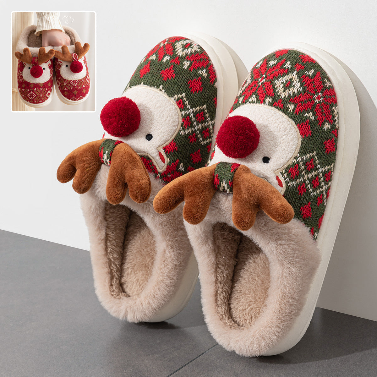 Christmas Non-slip Floor Bedroom Home Slippers-stylish and beautiful
